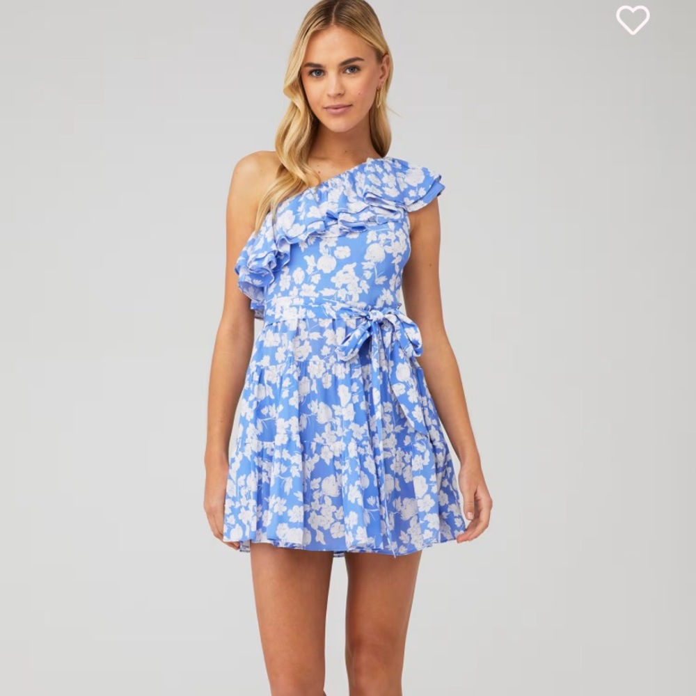 Yumi Kim One-Shoulder Blue and White Floral Dress